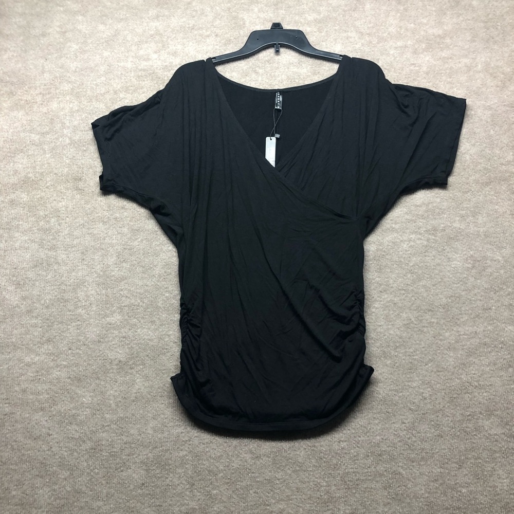 NWT Johnny crossover Neck Top with cinched sides size medium